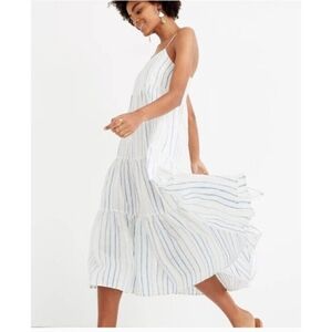 Madewell Women's White and Blue Dress Size 0
